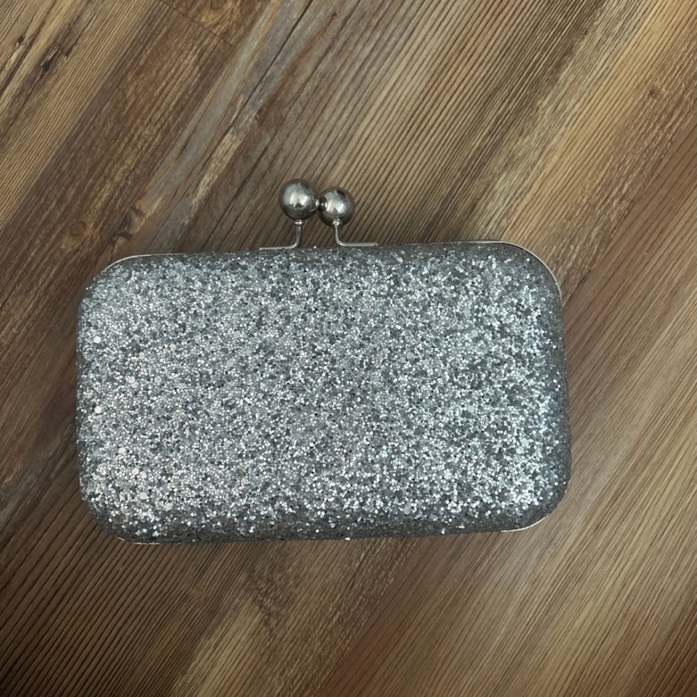 Silver Glitter Clutch